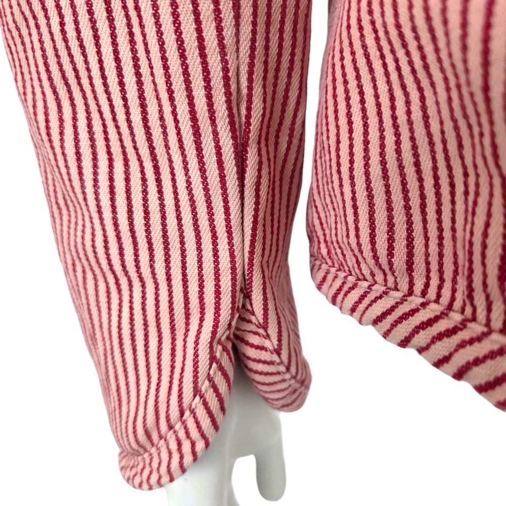 Vintage Y2K Free People Pinstripe Blazer Jacket Womens 8 Red Stripe Coquette - Picture 11 of 12